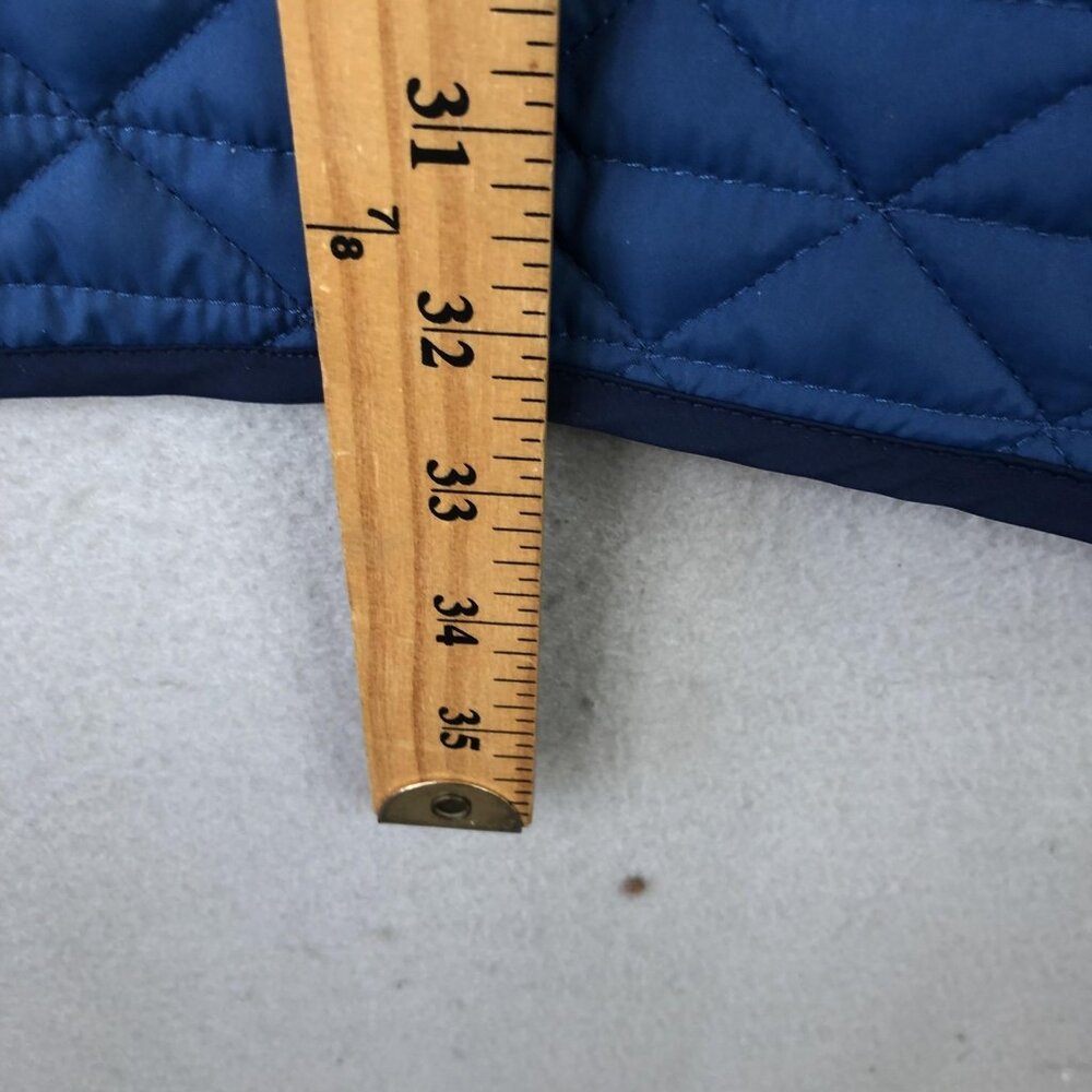 Lands' End Jacket Womens Small Blue Reversible Quilted Barn Coat Snap Pockets - Picture 6 of 16